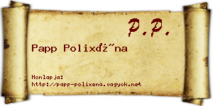 Papp Polixéna névjegykártya
